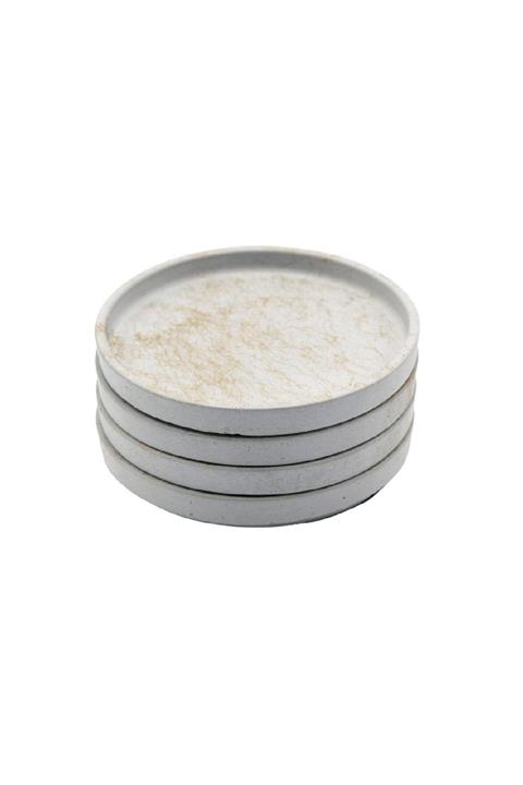 Bubigo Beton Bardak Altlığı 4lü Gold Mermer Desenli