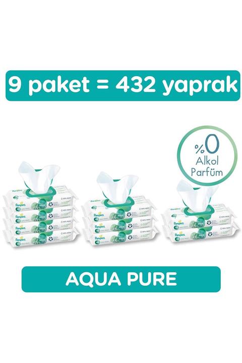 Prima Islak Havlu Aqua Pure 9'lu Fırsat Paketi 432 Yaprak