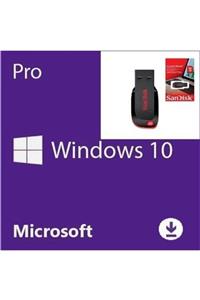 Lotus Bilişim Windows 10 Pro Lisans Key+windows 10 Yüklü Sandisk 16 Gb Usb-ömür Boyu Kullanım-full Versiyon