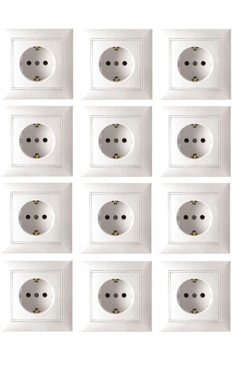 TEKNİK İŞ 12 ADET ÇINAR BEYAZ TOPRAKLI PRİZ