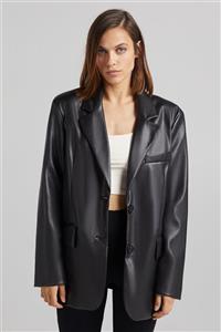 Bershka Suni Deri Blazer Ceket