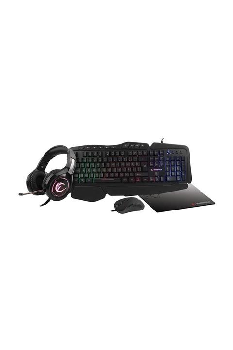 Rampage Meepo Plus Km-4-1 Gaming Led Işıklı Combo Q Klavye + Mouse + Kulaklık + Mousepad Seti