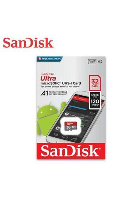 SanDisk 32gb Microsdxc Ultra A1 120mb/sn Uhs-ı C10 U1 Sdsqua4-032g-gn6mn