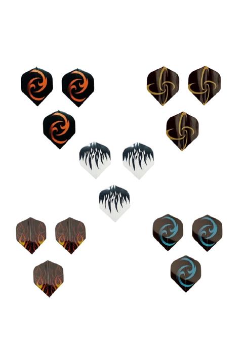 DARTSAN 15 Adet (5 FARKLI TAKIM) Standart Tasarım. 35x45mm. Dart Flight-flayt Seti