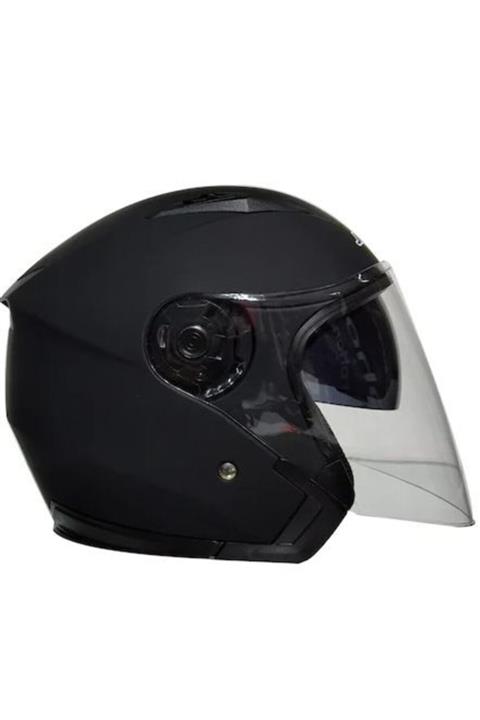 VENOM Jk-512 Yarım Yazlık Motosiklet Kaskı Güneş Vizörlü Mat Siyah