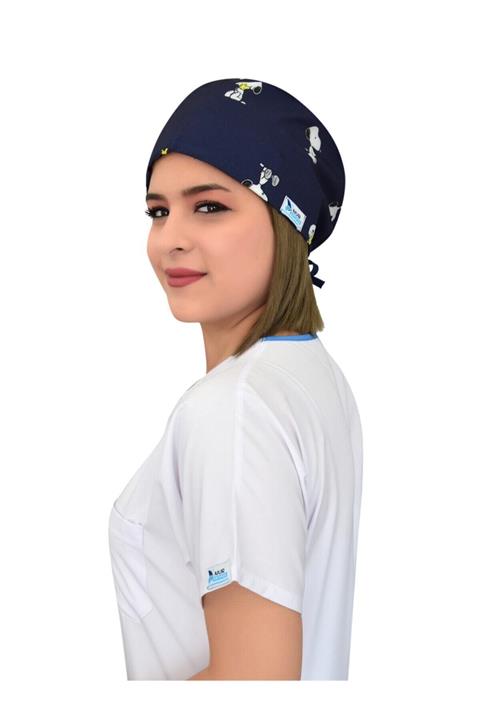 Nur Ortopedi Doktor Hemşire Aşçı Bonesi Lacivert Snoppy Desenli