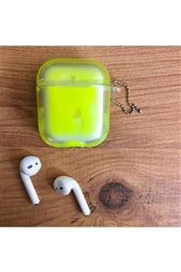 Bilişim Aksesuar Airpods 1. Ve 2. Nesil Uyumlu Sarı Sulu Fosfor Renkli Kılıf