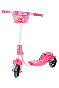 BEREN Şeffaf Silikon Tekerlekli Frenli Barbie Figürlü Kız Çocuk Scooter