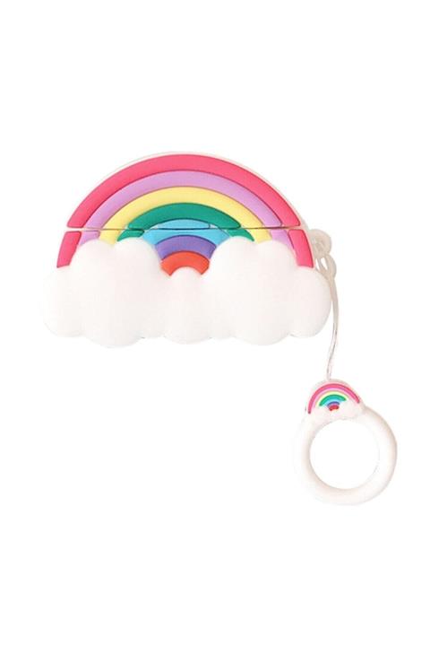 Galata Airpods Pro Uyumlu Gökkuşağı Silikon Kılıf - Pembe