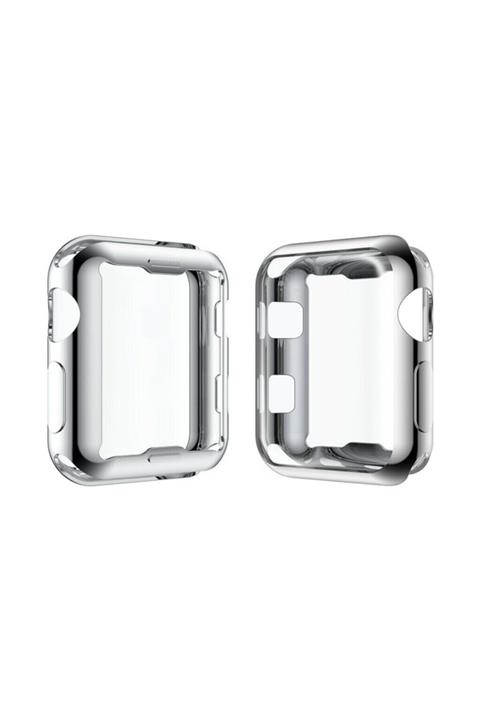 Techmaster Apple Watch Uyumlu Silikon Kapak Kılıf Ekran Koruyucu 40 mm