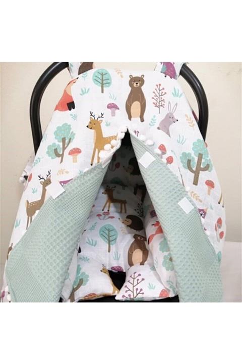 devadesign %100 Pamuk Çok Amaçlı Çift Katlı Müslin Puset Örtüsü & Minderi