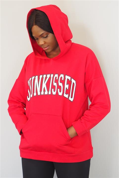 Curly A.bordo Baskılı Sweatshırt