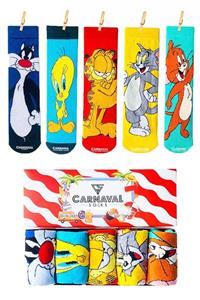 CARNAVAL SOCKS 5'li Çizgi Film Kahramanlar Desenli Renkli Çorap Kutusu