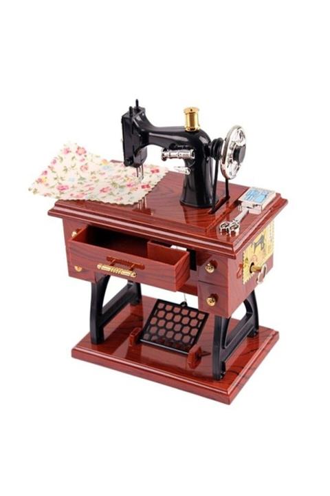 Bukalemun Dikiş Makinesi Tasarımlı Dekoretif Müzik Kutusu