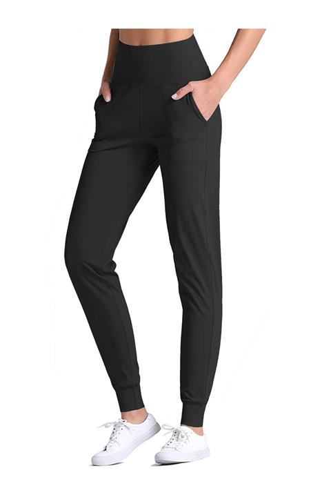 LOS OJOS Kadın Siyah Yüksek Bel Jogger Eşofman Altı Joggers