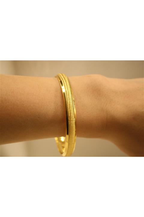 Yenigün Kuyumculuk 8 Ayar Altın Kenarı Parlak Simli Model Bilezik