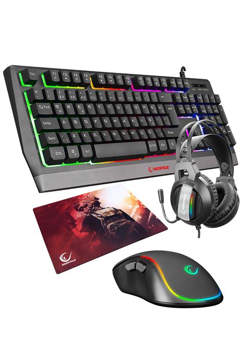 Rampage Pro Mega Combo Gaming Oyuncu Set 4'lü Uyumlu