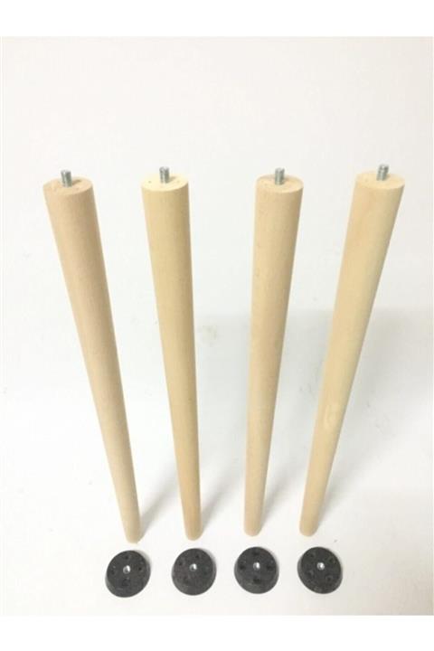 akyolahsap 4 Adet Ahşap Konik Sehpa Ayağı 45cm