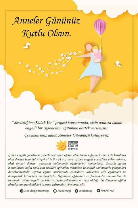 Çocuk Eğitim Derneği - DİJİTAL ANNELER GÜNÜ SERTİFİKASI 1