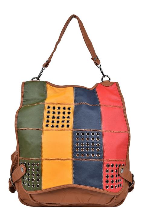 Matthew Cox Matthewcox Yıkama Deri Bayan Kol Ve Sırt Çantası Taba