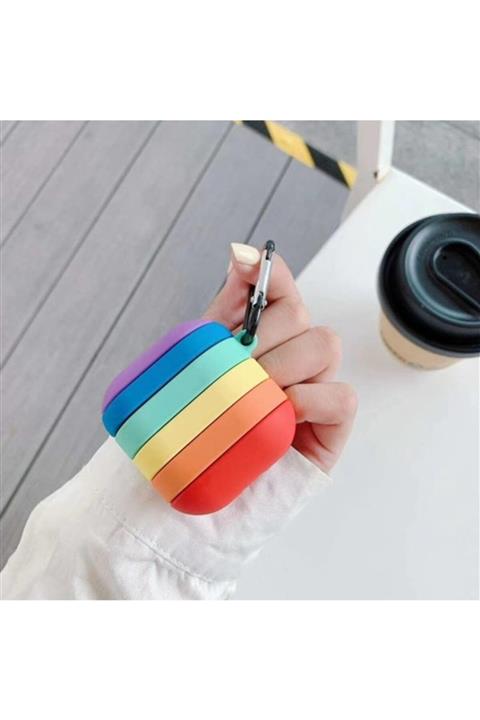 Bilişim Aksesuar Airpods 1. Ve 2. Nesil Uyumlu 3d Rainbow New Silikon Kılıf