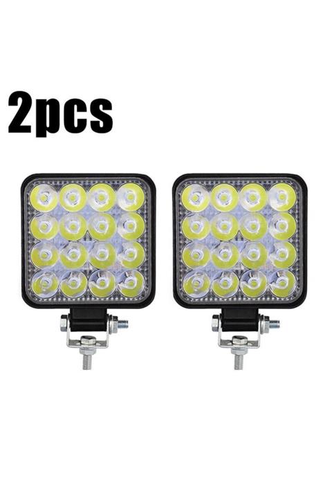 PARSTEK Off Road Sis Farı - Lamba 16 Led Kare Çalışma Lambası 2 Adet