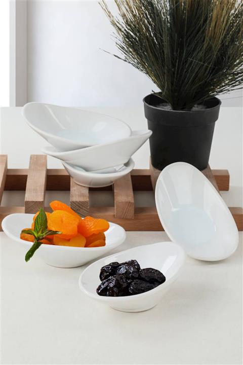 Keramika Beyaz Dalga  Sosluk 12 cm 6 Adet