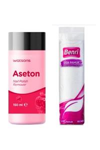 Watsons Aseton 150 ml + Disk Makyaj Temizleme Pamuğu 80 Adet