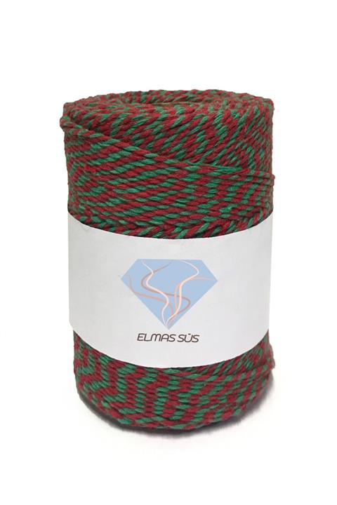 E Elmas Iki Renkli Paket Ipi Yeşil Kırmızı(2-3mm-200gr-200 M)