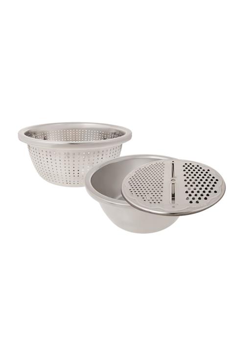 Karaca Engiz 3 Parça Çelik Çok Amaçlı Rendeli Karıştırma Kabı Ve Süzgeç