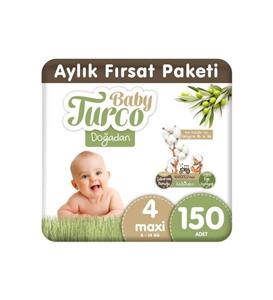 Baby Turco Doğadan 4 Numara Maxi 150 Adet 8-14 Kg