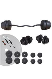 ECG Spor Z Bar Dambıl Seti Ve Fitness Ağırlık Seti 55 Kg