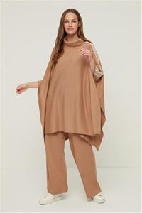 Trendyol Modest Camel Triko Alt-Üst Takım TCTAW22US0124