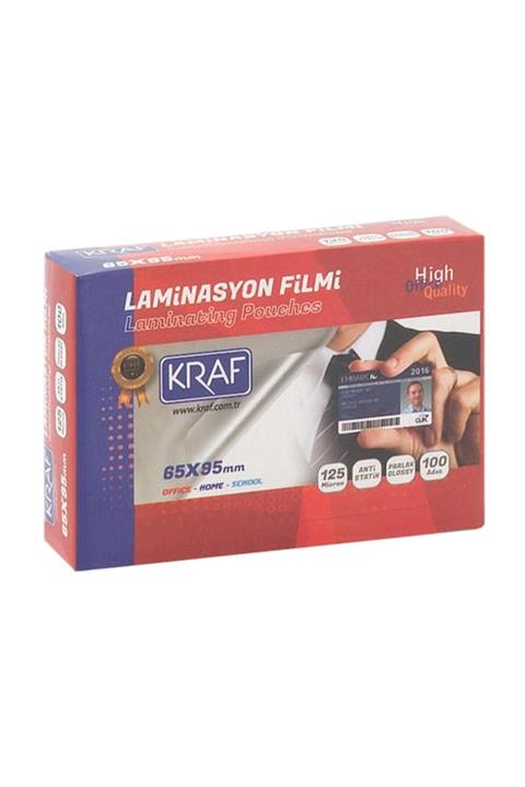 KRAF Laminasyon 125 Mikron 65mm X 95mm 100 Lü Paket