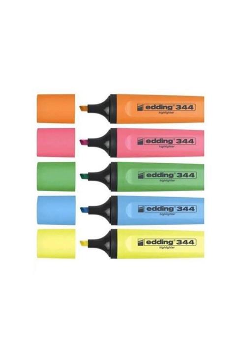 Edding 344 Highlighter Fosforlu Işaretleme Kalemi 5 Renk Set F.k