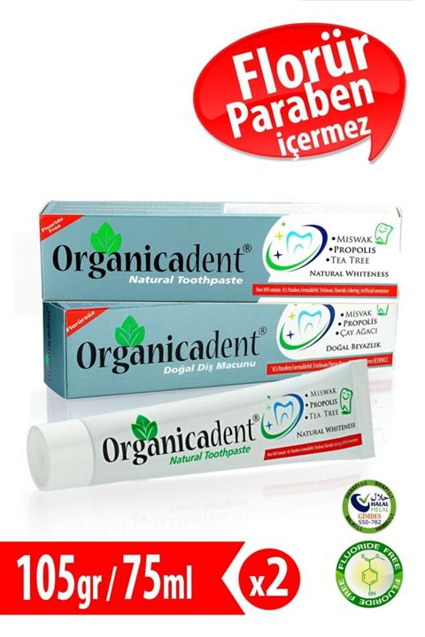 Organicadent Florürsüz Doğal Diş Macunu 75 Ml X 2