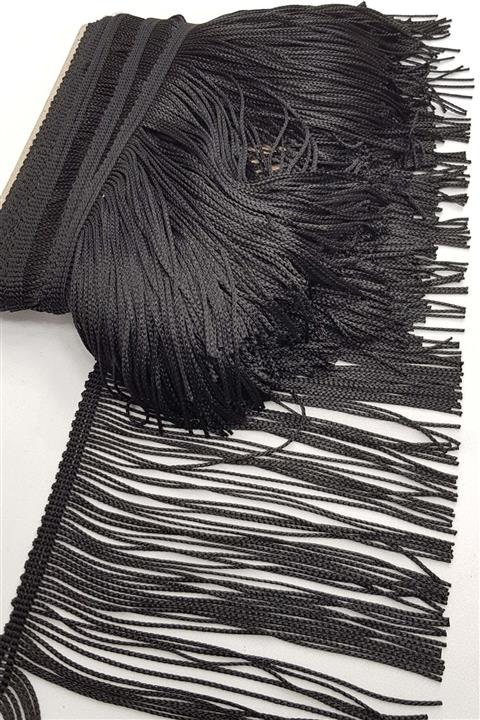 Hayalperest boncuk Siyah Ithal Şerit Püskül 15 Cm ( 1 Mt )