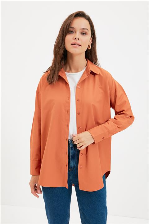 Trendyol Modest Tarçın Gömlek Yaka Tunik TCTAW22UK0079