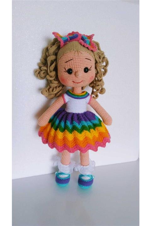 OYUNCAKPARK Kıvırcık Saçlı Karnaval Bebek Amigurumi Organik Oyuncak