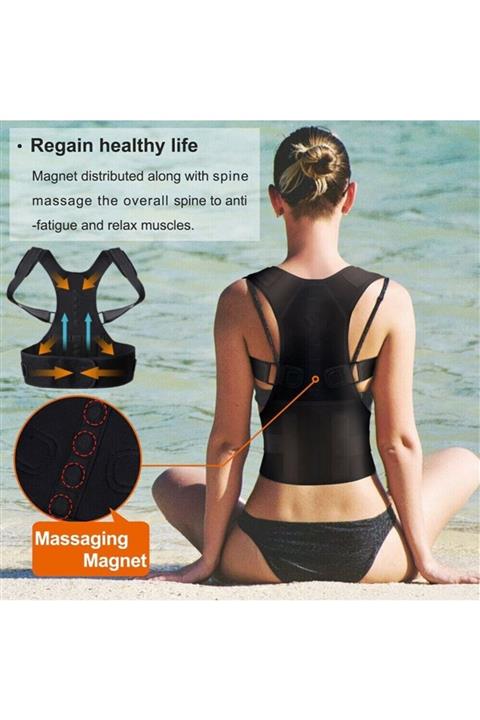 ipekbazaar Fitness Kadın Erkek Vücut Şekillendirici Korse Manyetik Sırt Dik Duruş Korsesi