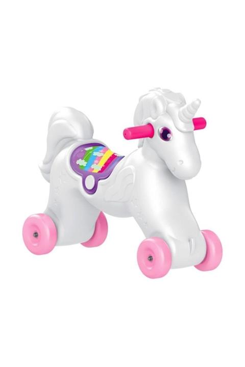Dolu Unicorn Sallanan Tekerlekli At
