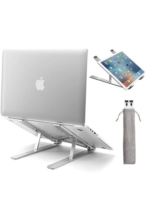 İthal Alüminyum Manyetik Katlanabilir Ayarlı Dizüstü Laptop Standı