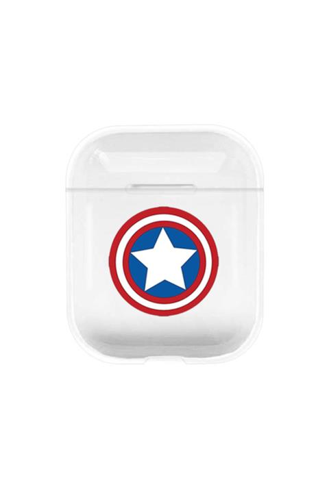 Spoyi Kaptan Amerika Tasarımlı Şeffaf Airpods Kılıfı