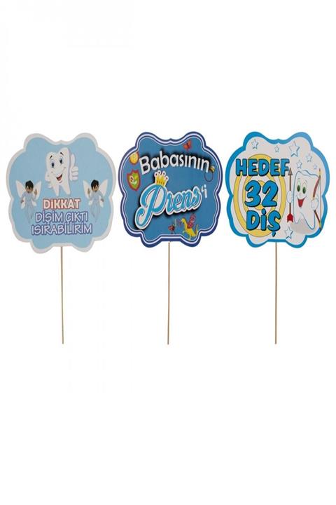 Kına Atölyesi Konuşma Balonu Diş Buğdayı Partisi Set 3 Adet