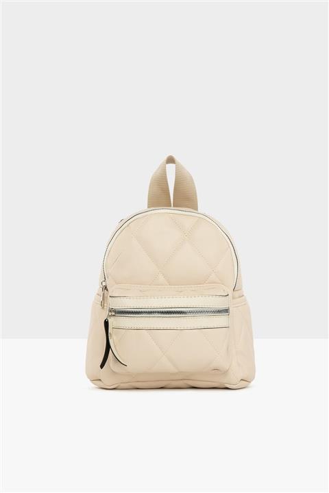 Defnella Kadın Krem Kapitone Mini Sırt Çantası