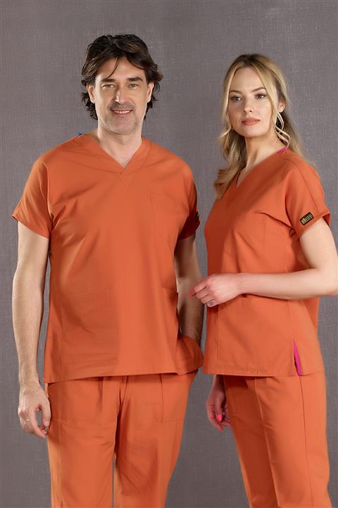 ÇİZGİ MEDİKAL Dr. Greys Modeli Kiremit Renk Terikoton Cerrahi Takım