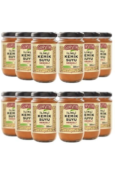 Gurvita Ilikli Kemik Suyu Sebzeli 320 Ml-12'li