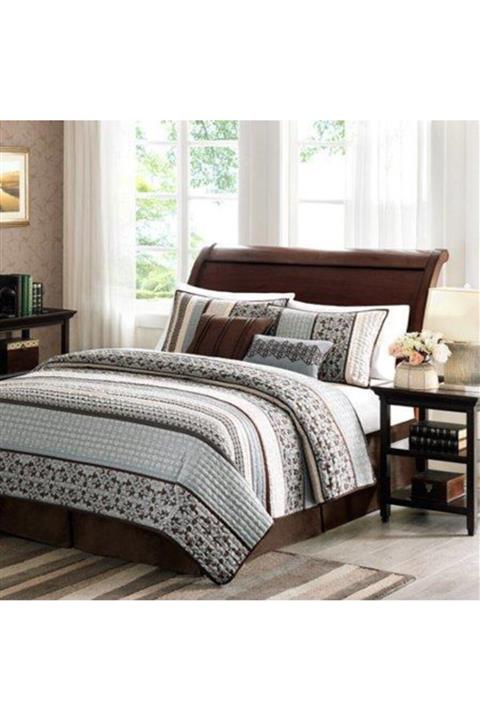 Madison Park Bej Princeton King Size Yorgan Yatak Seti