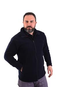 ESERIS Eser - Fermuarlı Polar Mont - Lacivert - 3xl,4xl,5xl