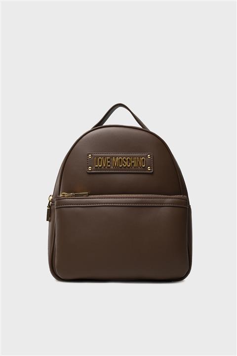 Love Moschino Logolu Suni Kürk Aksesuarlı Sırt Çantası Sırt Çantası Jc4309pp0dkn0300